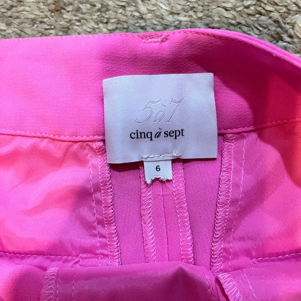 Cinq à Sept Vibrant Pink Straight Leg Pants - Picture 5 of 6